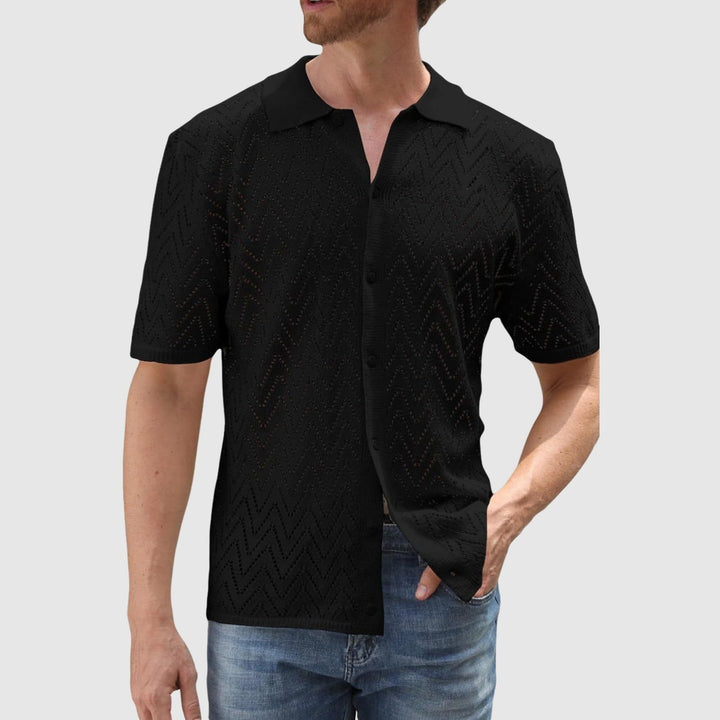 Libuše – Pletená košile se vzorem v tvaru cikcaků