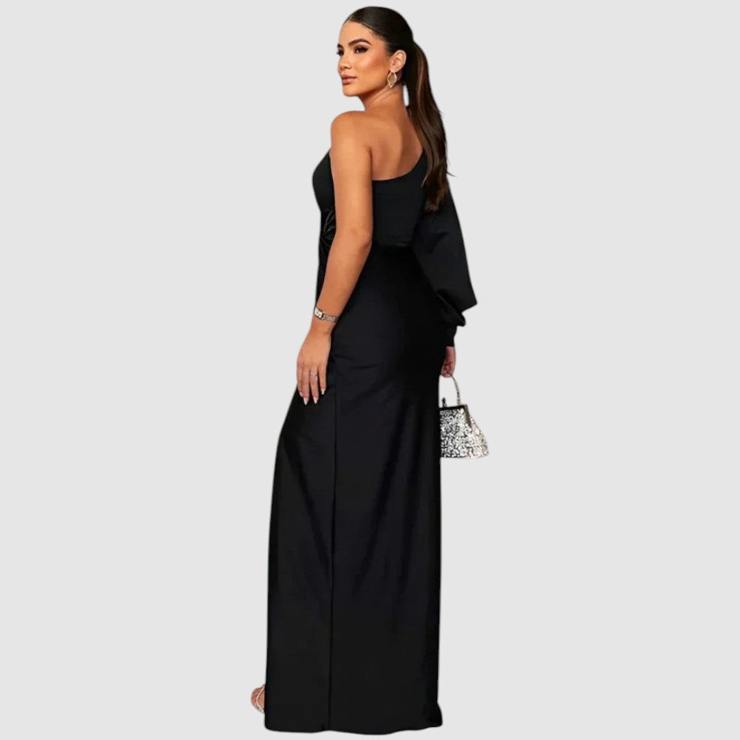 Meda - Elegantní maxi šaty na jedno rameno