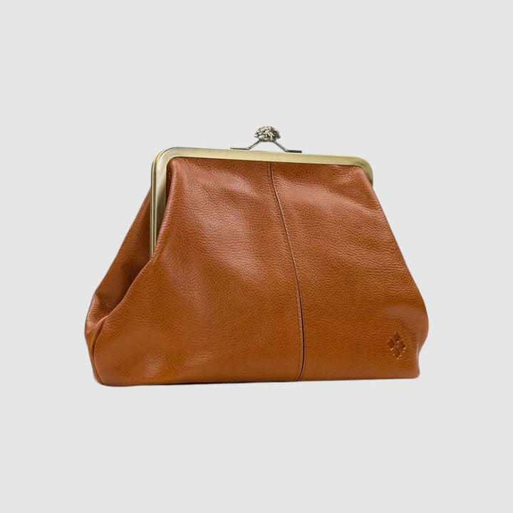 Leontýna - Kožená taška s retro zapínáním