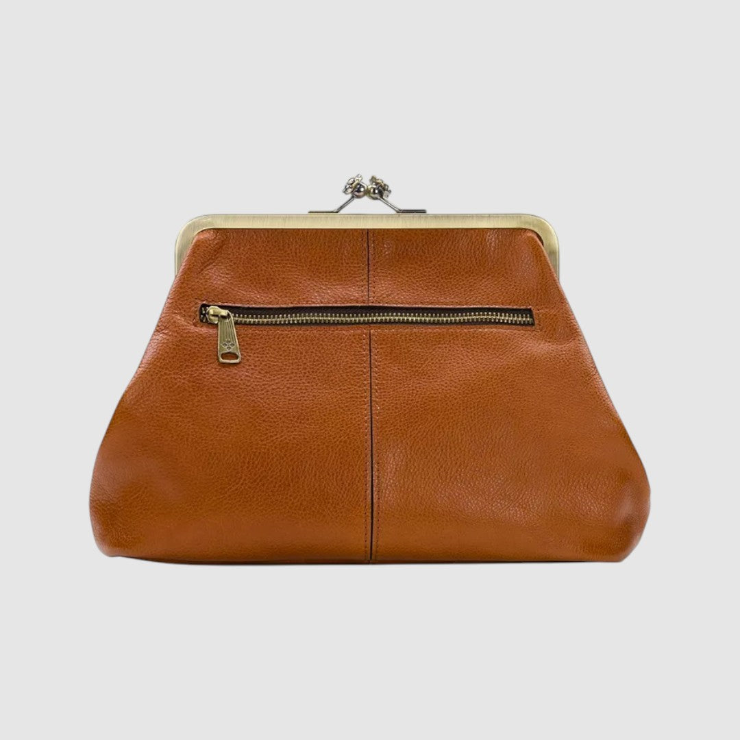 Leontýna - Kožená taška s retro zapínáním