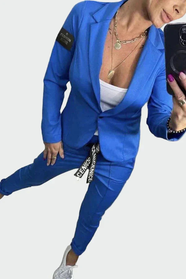 Ella - Dámský ležérní kalhotový komplet se sakem