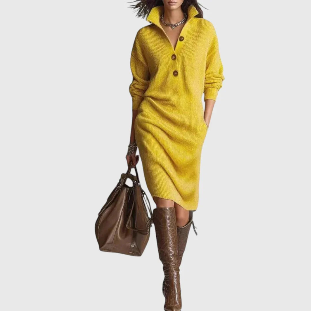 Snow | Elegantní zimní šaty s knoflíky