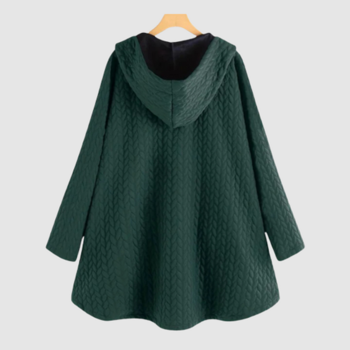 Zuzana - Prošívaný kabát s kapucí a knoflíky