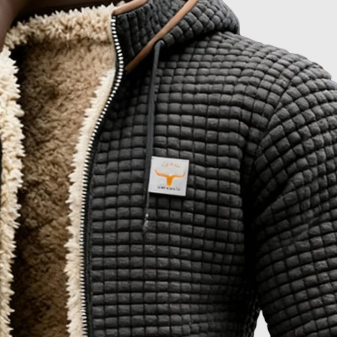 Boris | Retro bunda s čtvercovým vzorem na pravé straně