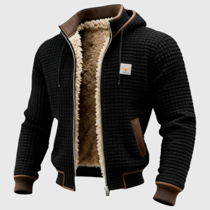 Boris | Retro bunda s čtvercovým vzorem na pravé straně