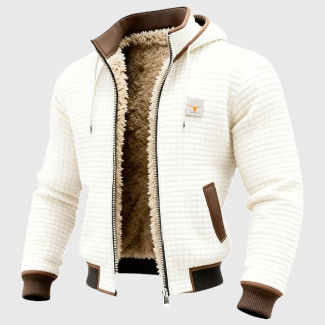 Boris | Retro bunda s čtvercovým vzorem na pravé straně