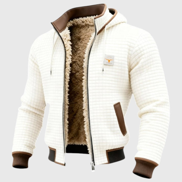 Boris | Retro bunda s čtvercovým vzorem na pravé straně