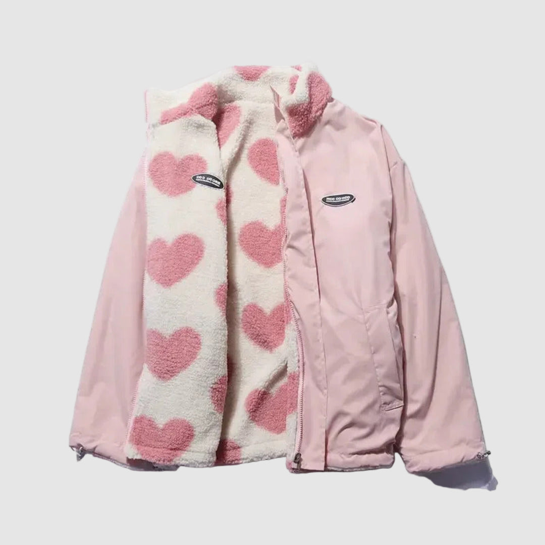 Adriana - Reverzibilní měkká srdíčková bunda