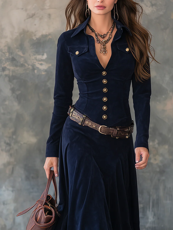 Milana | Dlouhé semišové šaty