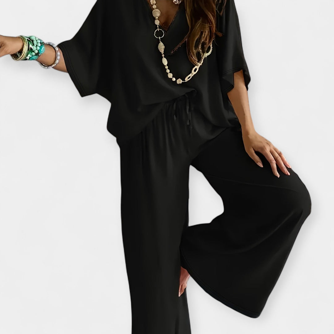 Rozárie - Lehké Sada s Širokými Kalhotami a Volnou Blůzou